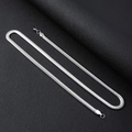 Flat silver snake chain necklace made of stainless steel with a secure lobster clasp - 45CM Long (Necklace) / Steel Color Flat Snake Chain (4mm Wide)
