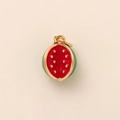 18K gold plated stainless steel watermelon charm with red and green enamel finish - Watermelon Style