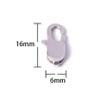 Polished silver stainless steel lobster clasp 16x6mm for DIY jewelry making - Size 16