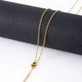 Golden stainless steel cable chain necklace with lobster clasp and extension - 45cm+5cm / Hammered Cross-1.5mm Gold