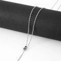 Minimalist silver stainless steel cross chain necklace with lobster clasp and extender - 45cm+5cm / Hammered Cross-1.5mm Steel Color