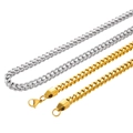Close-up of gold and silver Franco weave chains with secure lobster clasps - 3mm x 55cm / Gold