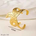 Chic 18K gold plated starfish cuff bracelet with textured finish and 60mm diameter - Starfish Design (Y04) / Gold