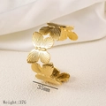 Detail view of 35mm wide golden butterfly cuff bracelet in stainless steel weighing 37g - Butterfly Linked Design (Y06) / Gold