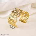 18K gold-plated stainless steel cuff bracelet with coral branch hollow design, 44mm wide - Coral Branch Hollow Design (Y49) / Gold