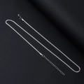 Minimalist silver stainless steel curb chain necklace with lobster clasp and extender - Mesh Chain Style / Steel