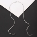 Detail of silver stainless steel paperclip link chain necklace with lobster clasp - 3x9mm Flat Cross (Necklace 45+5cm) / Steel
