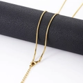18K gold plated stainless steel octagonal snake chain necklace on jewelry stand - 0.9mm*40+5cm / Gold
