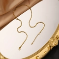18K gold plated stainless steel bead necklace with lobster clasp on elegant mirror base - Length: 45+5cm / 2.5mm Width / Gold