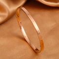 Detail of 4mm rose gold stainless steel bangle with clasp on luxury silk background - Rose Gold