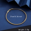 Golden stainless steel snake chain bracelet with 21cm length and lobster clasp - Round Snake Bracelet - Gold (2mm Width)