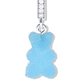 Blue gummy bear pendant with sparkling zircon-set clasp for DIY jewelry - Blue Bear Silver Rhinestone Clasp Pendant