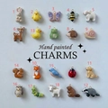 Hand painted 18K gold plated animal kingdom charms collection for DIY jewelry - Owl Pendant