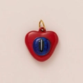 Ciondolo cuore in smalto rosso con occhio blu e anello di sospensione placcato oro 18K - Stile Cuore Rosso Occhio Blu (8) / Pendant Only (Without Chain)
