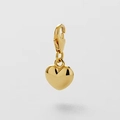 Detailed view of polished gold heart pendant with lobster clasp for DIY jewelry making - Heart Pendant