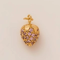 Exquisite 18K gold-plated strawberry pendant encrusted with pink purple crystals - Crystal Strawberry Pendant