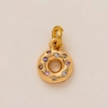 Golden donut pendant featuring multi-color crystals in an 18K gold-plated setting - Donut Pendant
