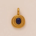 18K vergoldete Edelstahlkette mit rundem Anhänger und blauem Lapislazuli-Stein - Lapislazuli Anhänger