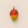 Colorful mango charm with gradient enamel finish and 18K gold plated loop for jewelry DIY - Mango