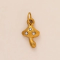 Exquisiter 18k vergoldeter Pilz-Anhänger mit drei Zirkonia für DIY-Schmuckstücke - Pilz-Anhänger