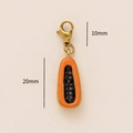 18K gold plated papaya charm with lobster clasp and vivid orange enamel details - Papaya Pendant