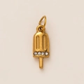 DIY 18K gold plated popsicle pendant with four sparkling crystals for necklaces - Ice Pop
