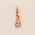 Golden butterfly wing pendant with rhinestones and white inlay for jewelry DIY - Mermaid Skirt