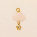Rosa Wolkenanhänger mit goldenem Stern und funkelnder Zirkon-Einlage - Anhänger Rosa Wolke Stern