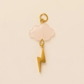 Roze doorschijnende wolk en gouden bliksemschicht DIY-hanger voor sieraden - Roze Wolk Bliksem Hanger