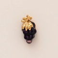 Pendentif élégant en forme de raisin violet avec feuilles dorées et finition polie - Raisins