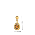 Collar de gota chapado en oro 18K con piedra de ámbar, medidas 1,6cm x 0,75cm - Colgante separado de Enero