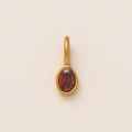 Minimalist 18K gold plated necklace with an elegant oval red zircon gemstone pendant - January Birthstone Pendant