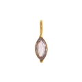 Vergulde roestvrijstalen druppel hanger met marquise geslepen lavendel zirkonia inleg - Februari Goud
