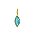 Hanger met lichtblauwe geboortesteen in marquise-slijpvorm en gouden plating - Maart Goud
