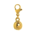 Detailed view of a golden baseball pendant with a lobster clasp and polished finish - Baseball Pendant