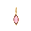 Elegante gouden titanium stalen marquise geslepen roze zirkoon hanger voor DIY-sieraden - Juli Goud