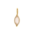 Vergulde roestvrijstalen hanger met witte marquise geslepen edelsteen voor geboortesteen - Oktober Goud