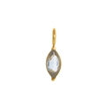 Titanium staal marquise hanger met lichtblauwe zirkoon en goudkleurige afwerking - December Goud