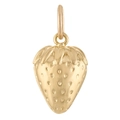 Detailed view of 18K gold plated strawberry pendant with realistic textured seeds - Strawberry Shape (Pendant Only)