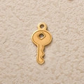 Colgante de llave en acero inoxidable dorado con diseño de rombo y borde ondulado - Estilo Llave (13) Colgante Solo (Sin Cadena)