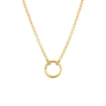 Collana minimalista in acciaio inossidabile placcato oro 18k con pendente a cerchio - Collana a Cerchio Aperto / Oro