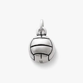 Pendentif volleyball en argent sterling S925 poli avec texture réaliste et finition brillante - Volleyball / Acier