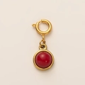 Ciondolo in acciaio inossidabile placcato oro 18K con agata rossa su sfondo bianco - Ciondolo Agata Arancione / Rosso