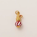 Detailed close-up of a Christmas gnome pendant in 18K gold plating with red enamel - Colorful Christmas Gnome Gold