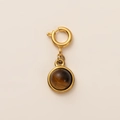 Anhänger aus Tigerauge mit 18K Vergoldung und Federringverschluss für Schmuck-DIY - Tigerauge Anhänger / Gold/Braun