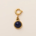 Anhänger mit blauem Edelstein und 18K Goldbeschichtung mit Karabinerverschluss - Blauer Lapislazuli Anhänger / Gold/Dunkelblau