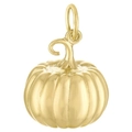 Polished 18K gold vacuum-plated stainless steel pumpkin pendant with a secure hanging ring - Pumpkin Shape (Pendant Only)
