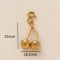 Polierter 18K vergoldeter Kirsch-Anhänger mit Federringverschluss, 25mm x 16,5mm - Kirsch Anhänger