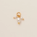 Elegant baroque pearl pendant with 18K gold plated loop and triple freshwater pearls - Pearl Cluster Charm