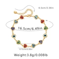 Detailed size chart of Evil Eye heart bracelet with 16.5cm chain and 6cm extender - Multicolor Heart Evil Eye Pendant (KB0405)